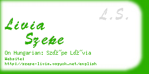 livia szepe business card